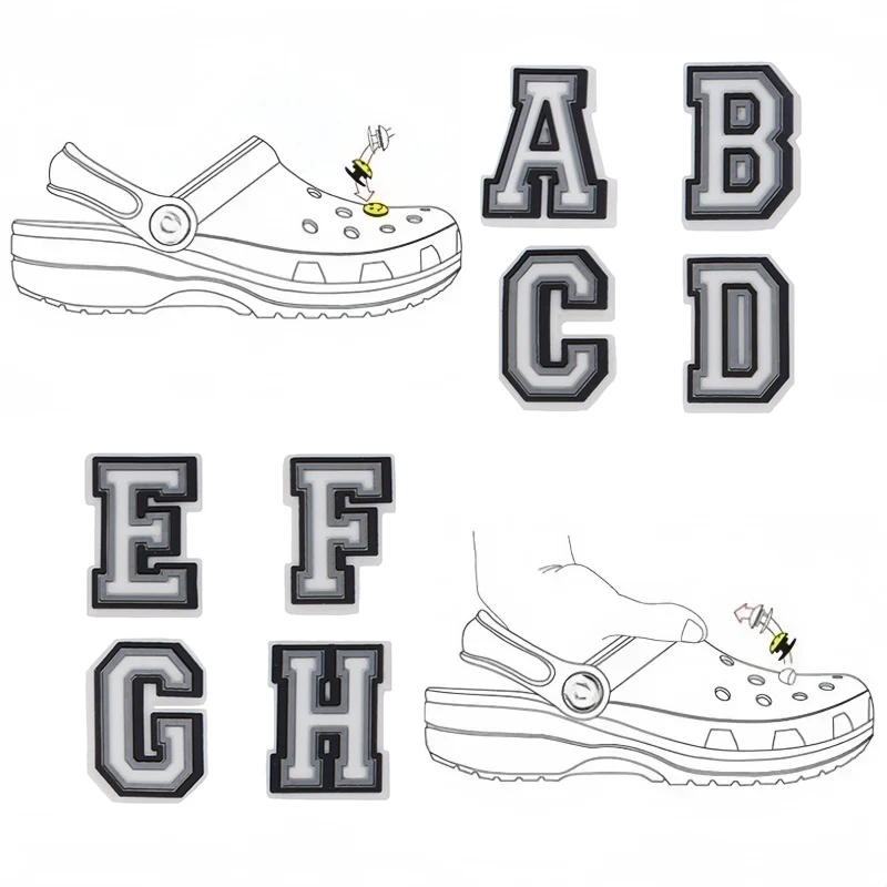 1 Piece Shoe Charms Accessories Pvc Shoe Decorations Letter 26 Options To Choose From Alphabet Ornament Pins Party Gift