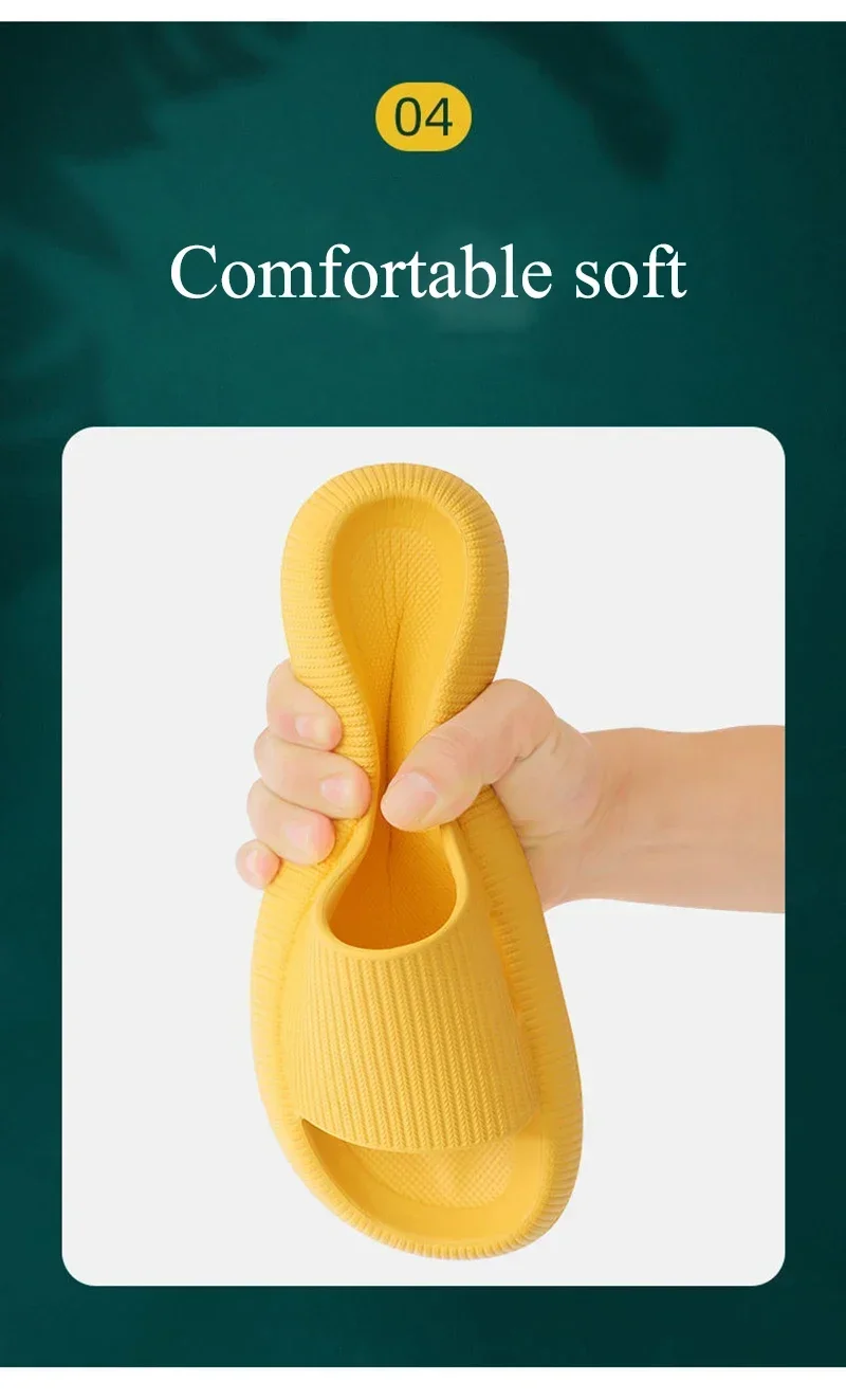 High Quality Women Thick Slippers Indoor Home Eva Soft Sole Pillow Slides Sandals Woman Summer Non Slip Beach Flip Flops New