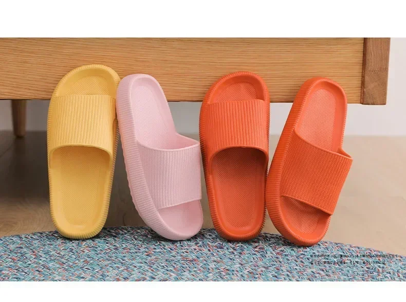 High Quality Women Thick Slippers Indoor Home Eva Soft Sole Pillow Slides Sandals Woman Summer Non Slip Beach Flip Flops New