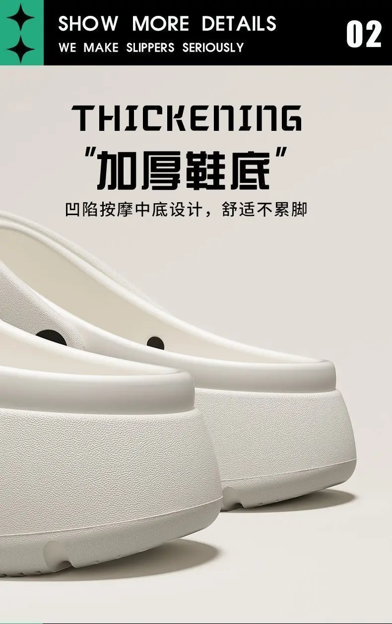 2026 New Couple Outdoor Casual Beach Sandals EVA Material Fashionable Large Size Slippers women's Two-Use Hole Hole Sandals