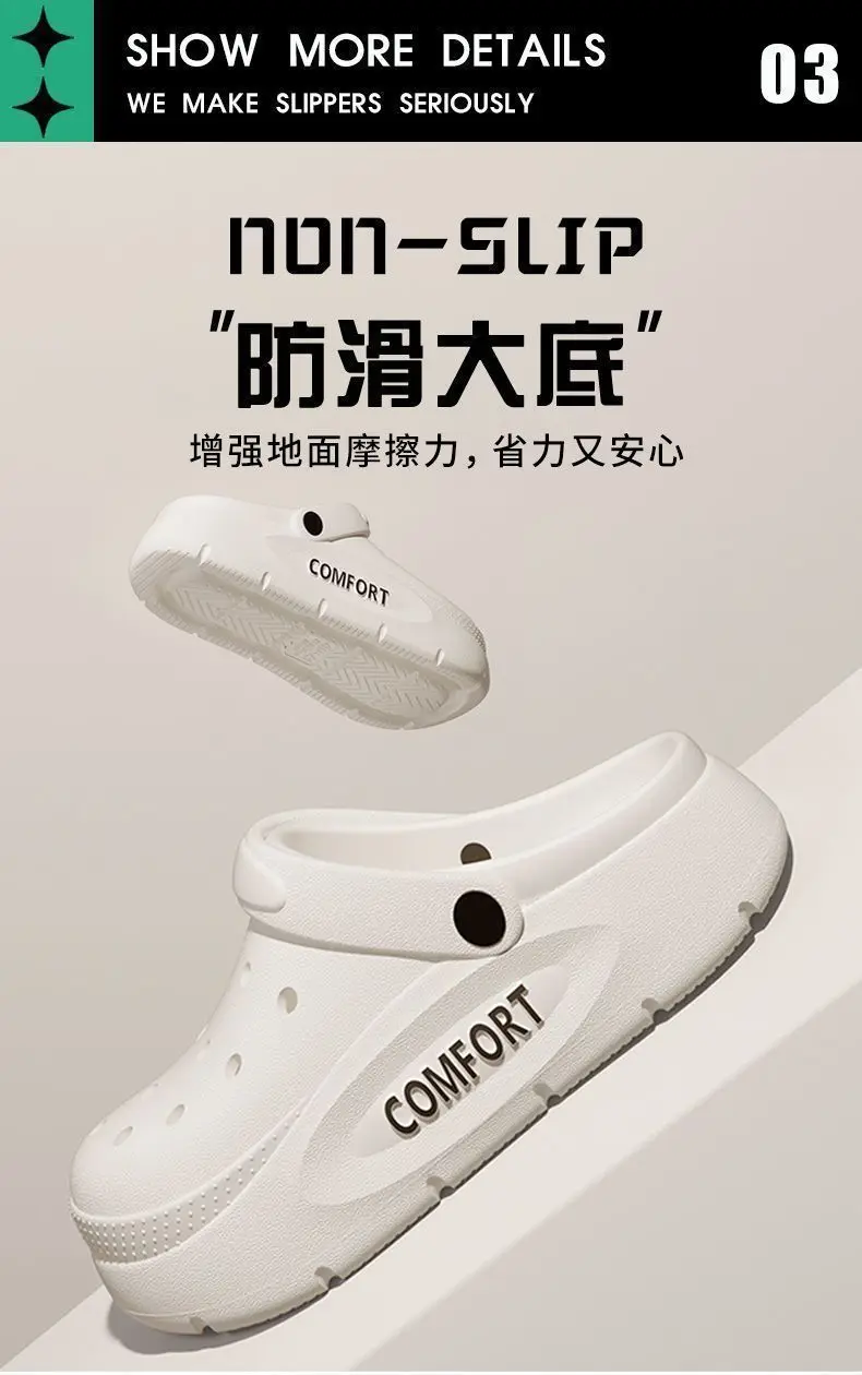 2026 New Couple Outdoor Casual Beach Sandals EVA Material Fashionable Large Size Slippers women's Two-Use Hole Hole Sandals