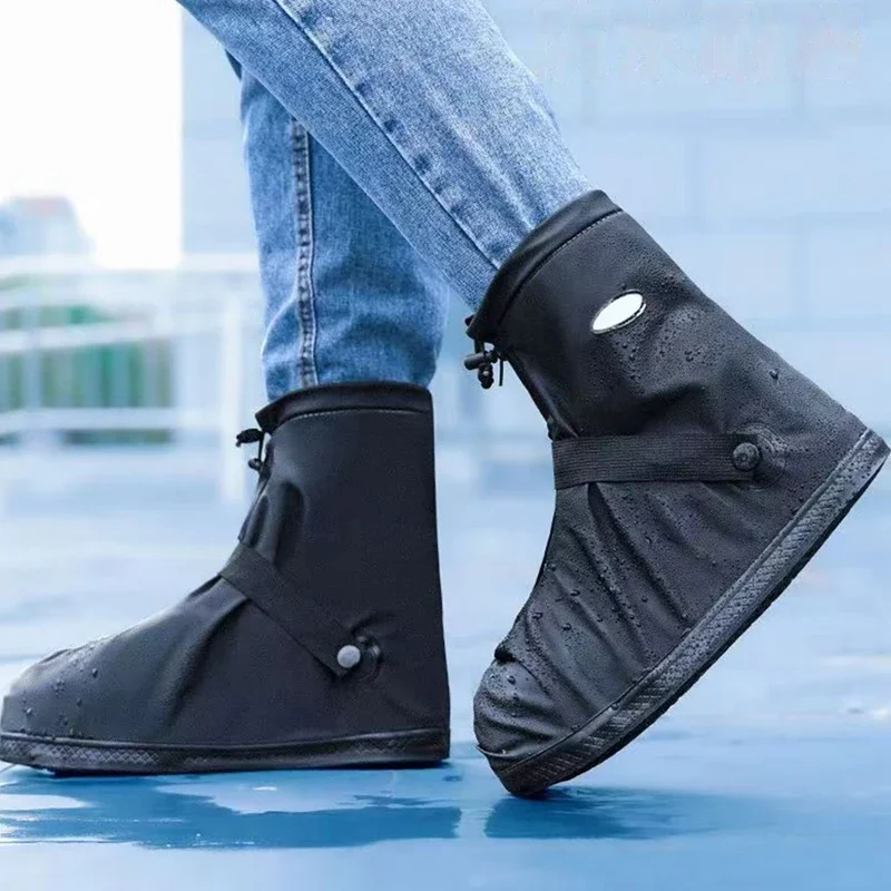 Reusable Anti-Slip Oxford Waterproof Shoes Cover Water Boots Cycling Hiking Overshoes Rain Snow Wet Sand Shoes Protectors S-XXL