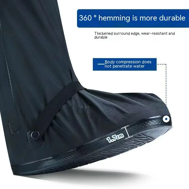 Reusable Anti-Slip Oxford Waterproof Shoes Cover Water Boots Cycling Hiking Overshoes Rain Snow Wet Sand Shoes Protectors S-XXL