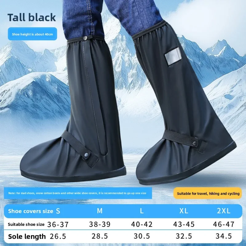 Reusable Anti-Slip Oxford Waterproof Shoes Cover Water Boots Cycling Hiking Overshoes Rain Snow Wet Sand Shoes Protectors S-XXL