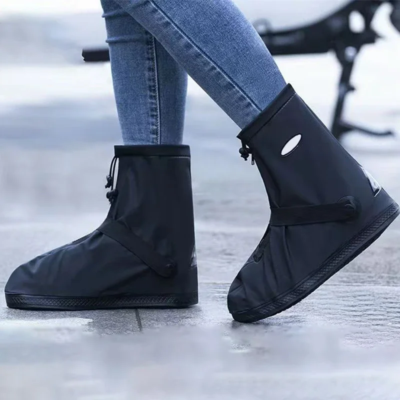 Reusable Anti-Slip Oxford Waterproof Shoes Cover Water Boots Cycling Hiking Overshoes Rain Snow Wet Sand Shoes Protectors S-XXL
