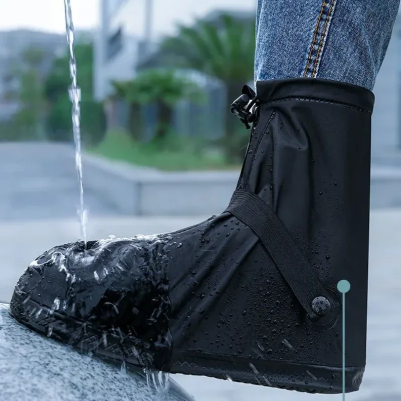 Reusable Anti-Slip Oxford Waterproof Shoes Cover Water Boots Cycling Hiking Overshoes Rain Snow Wet Sand Shoes Protectors S-XXL