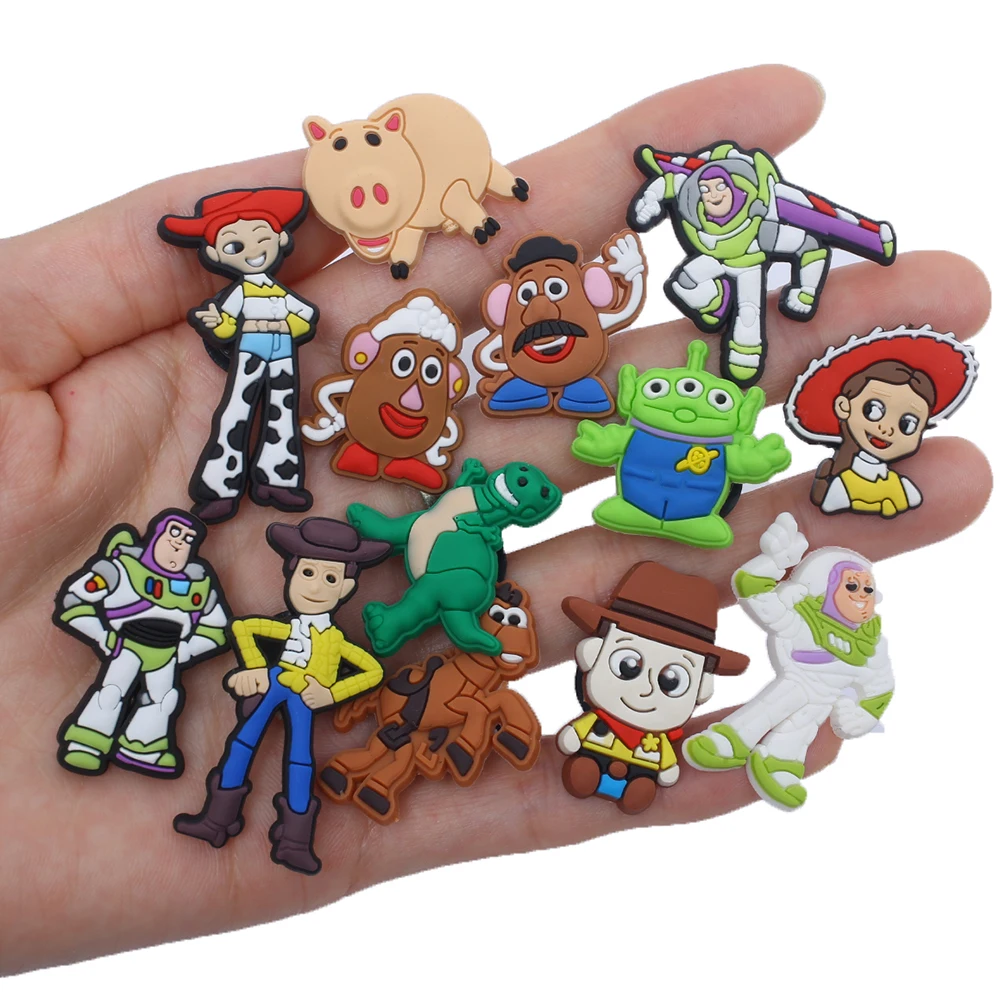 15-46Pcs Toy Story Shoe Charms Cartoon Shoes Decoration Accessories Buckle For Clog Sandal Wristband Bag