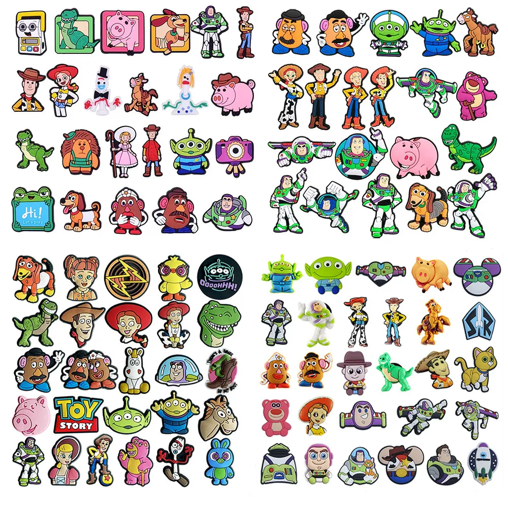 15-46Pcs Toy Story Shoe Charms Cartoon Shoes Decoration Accessories Buckle For Clog Sandal Wristband Bag