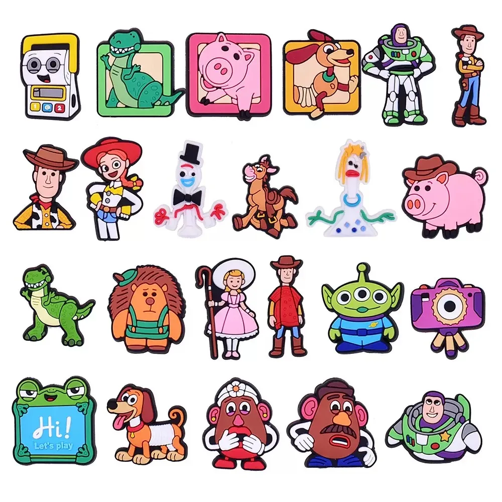 15-46Pcs Toy Story Shoe Charms Cartoon Shoes Decoration Accessories Buckle For Clog Sandal Wristband Bag