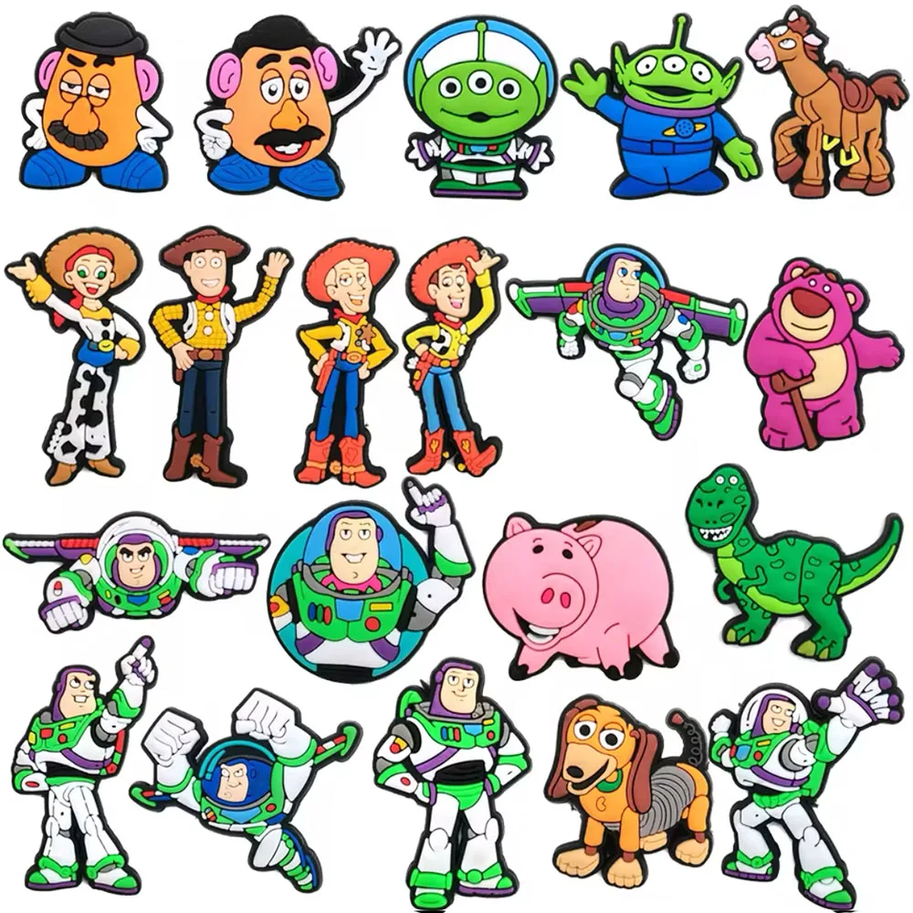 15-46Pcs Toy Story Shoe Charms Cartoon Shoes Decoration Accessories Buckle For Clog Sandal Wristband Bag