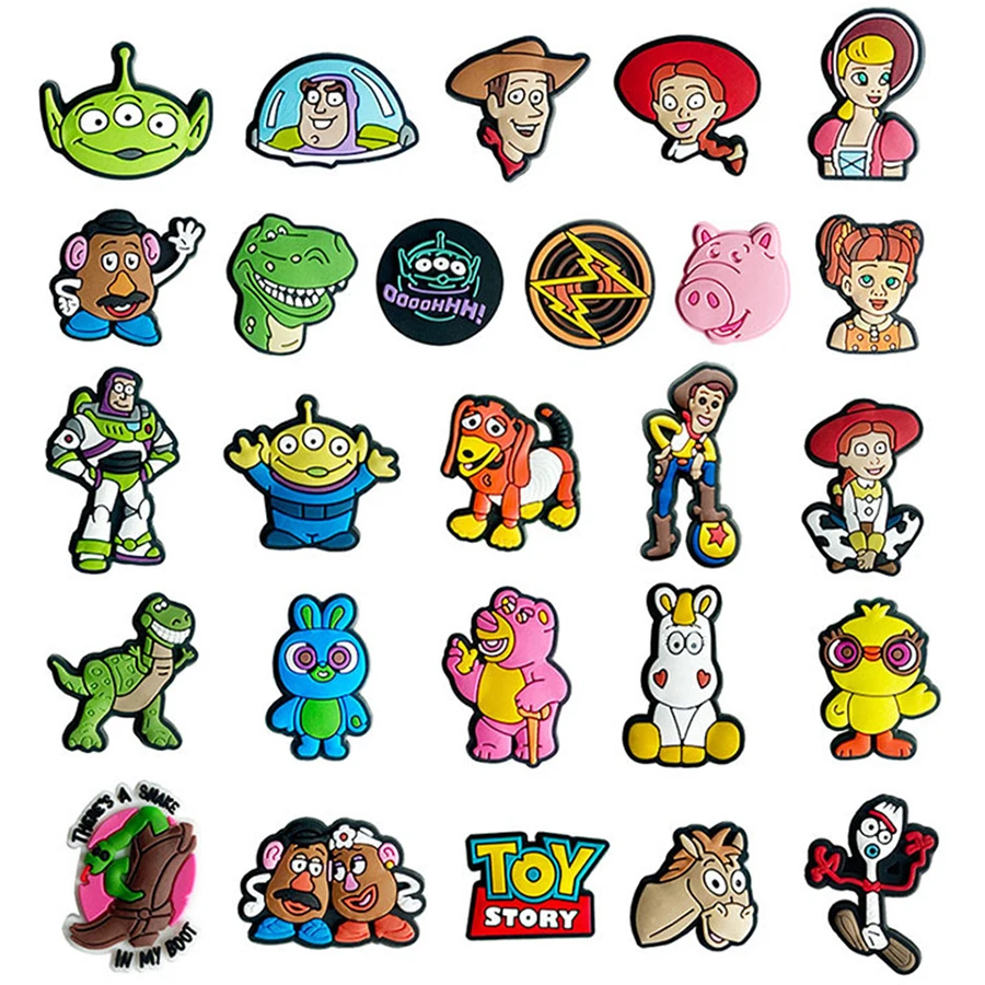 15-46Pcs Toy Story Shoe Charms Cartoon Shoes Decoration Accessories Buckle For Clog Sandal Wristband Bag