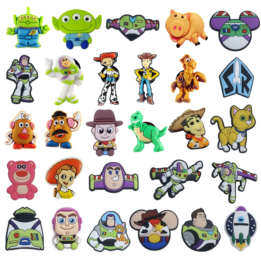 15-46Pcs Toy Story Shoe Charms Cartoon Shoes Decoration Accessories Buckle For Clog Sandal Wristband Bag