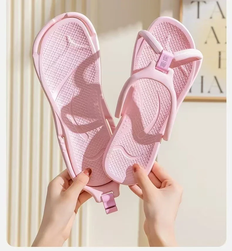 Foldable Travel Slippers Unisex EVA Flip Flops Hotel Non Slip Women Men Bathroom Indoor Slides Portable Lightweight Comfortable