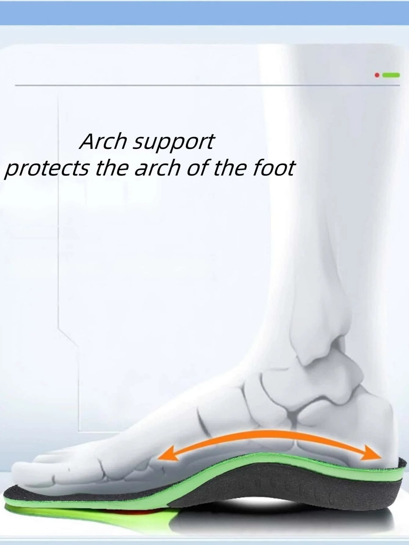 Arch Support Insoles Sports Shock Absorption Elastic Wear Resistant Orthopedic Flatfoot Insoles Feet Foot Pad