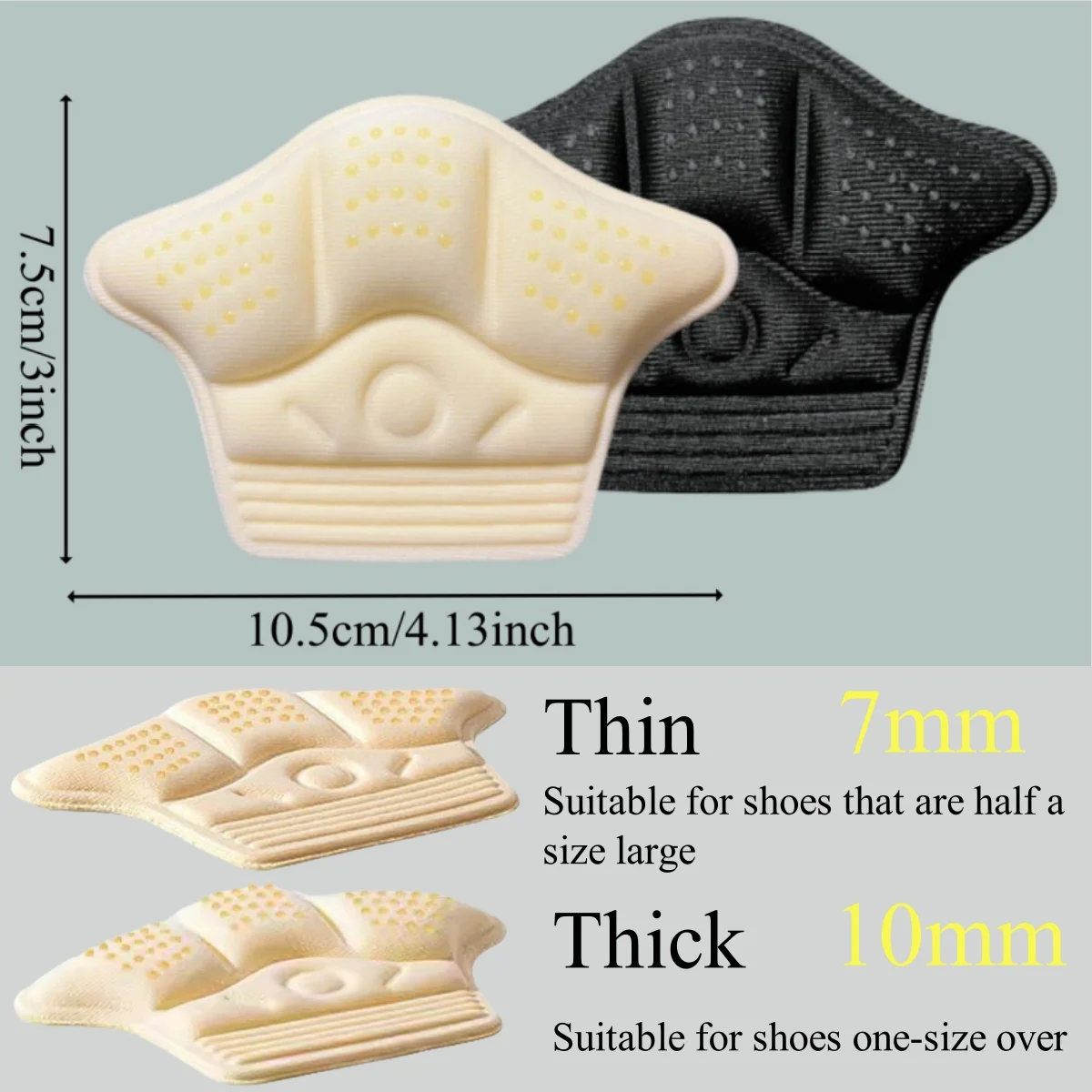 8pcs Heel Protector for Shoes Heel Stickers Inserts Insoles Anti Pain Sneakers Heel Pads Pain Relief Feet Pad Shoe Size Reducer