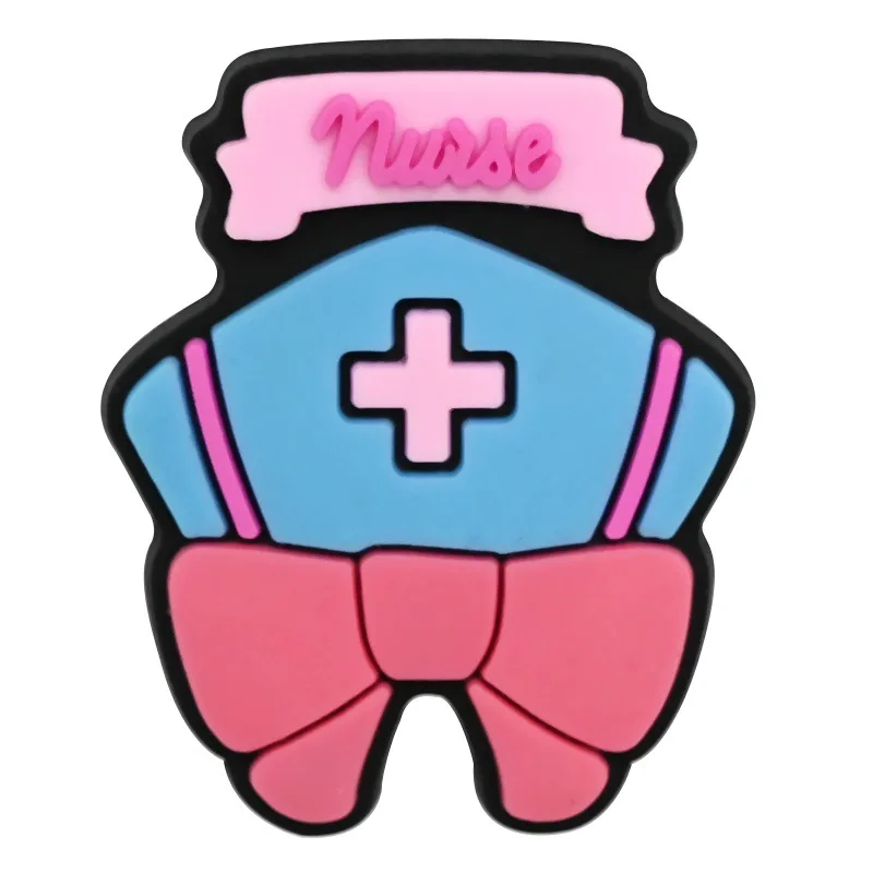 Random 10-50Pcs Pink Doctor Nurse Series Shoe Charms For Sandals,Shoe Decoration Accessories Shoe Pins Great Gift For Men Women