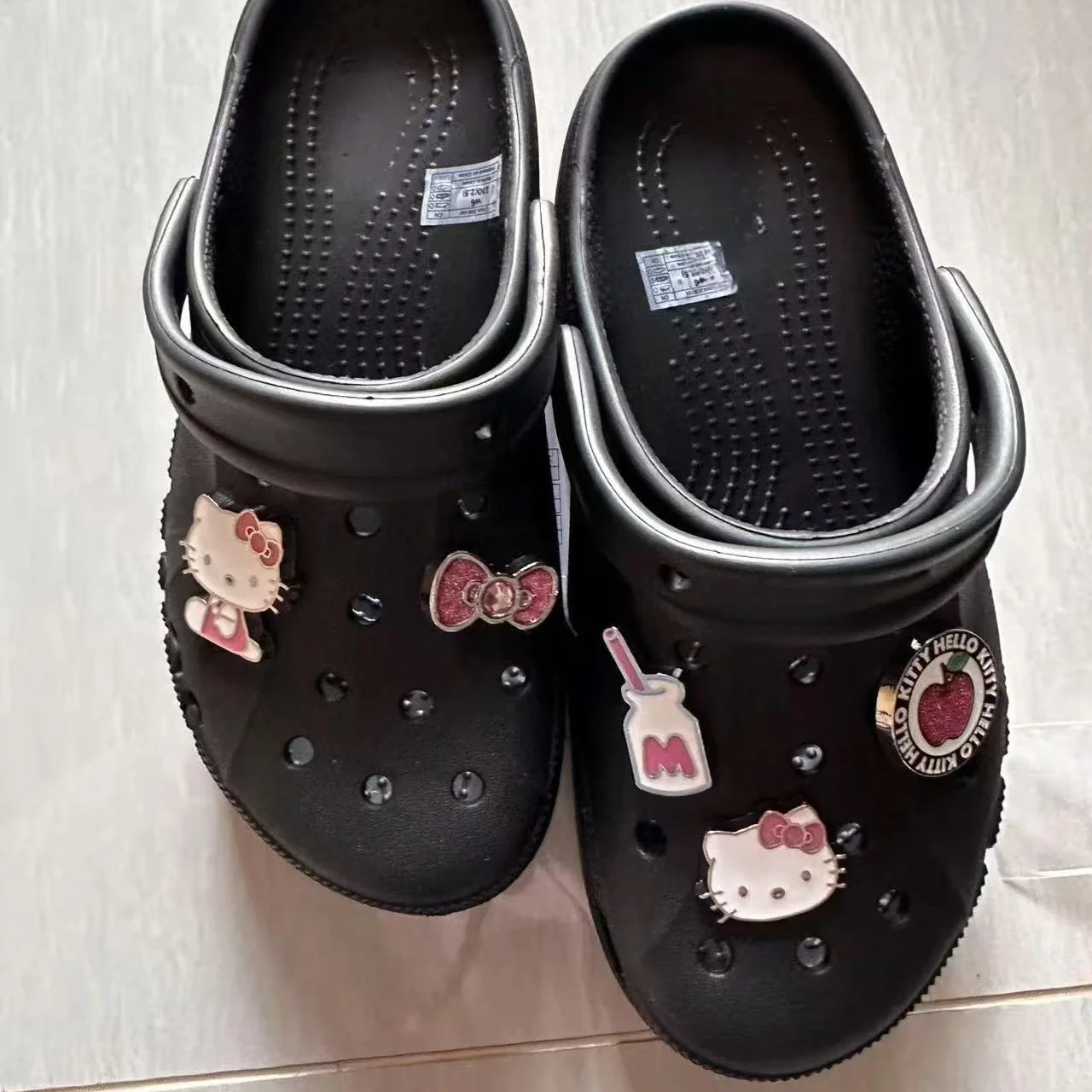 [5pcs Kitty Charms] Cute Kitty Cat Alloy Shoes Charms Cartoon Removable Accessories Shoe Flower Shoe Buckle Accessories Set