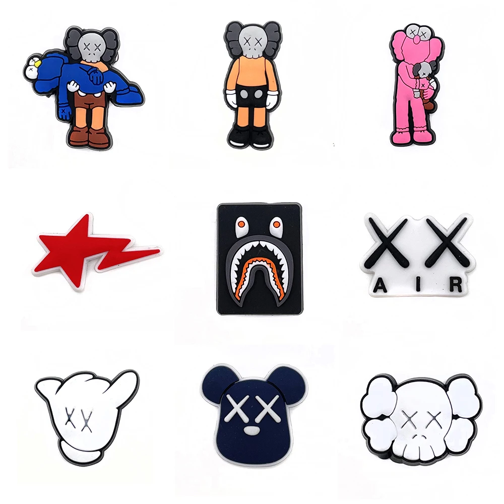 Hot sales 1-18pcs Hot Toys Cartoon Series PVC Shoe Accessories DIY Creativity Detachable Sandal Wristbands Party Decorations