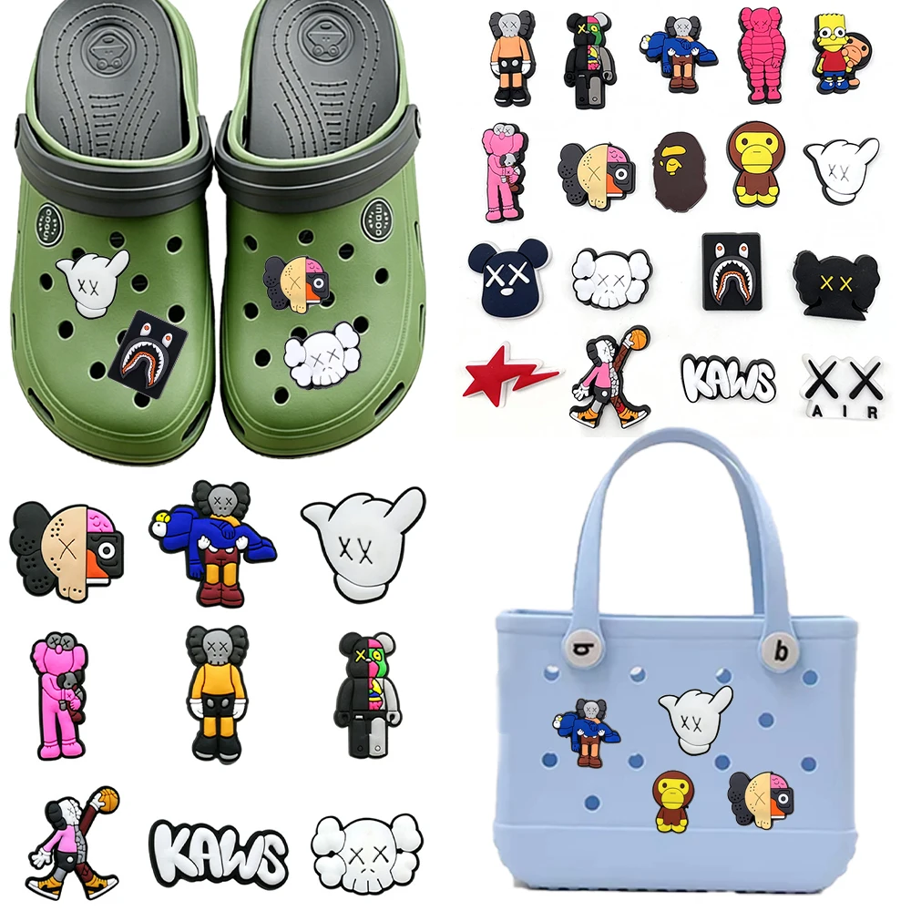 Hot sales 1-18pcs Hot Toys Cartoon Series PVC Shoe Accessories DIY Creativity Detachable Sandal Wristbands Party Decorations