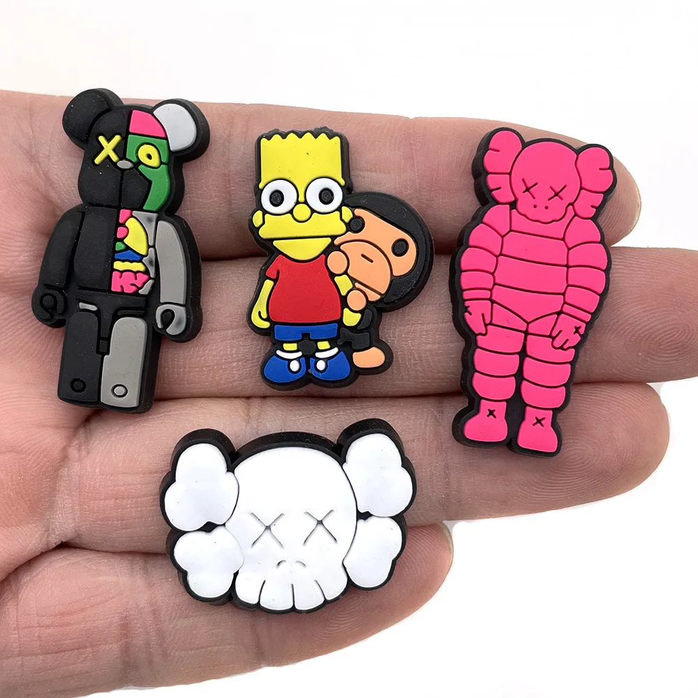 Hot sales 1-18pcs Hot Toys Cartoon Series PVC Shoe Accessories DIY Creativity Detachable Sandal Wristbands Party Decorations