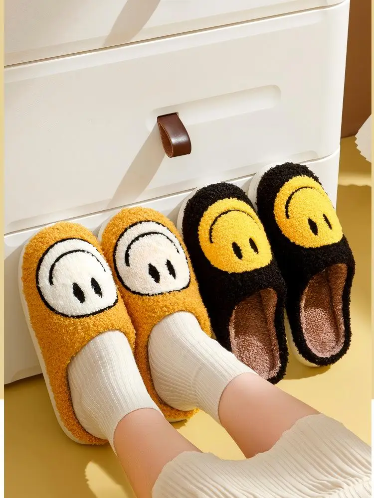 Women's Winter High-End Cotton Slippers, Women's Indoor Home Plush Warm Maternity Slippers, Couple Slippers with Added Fleece for Men in Autumn and Winter