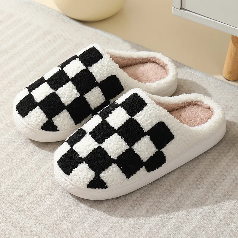 Women's Winter High-End Cotton Slippers, Women's Indoor Home Plush Warm Maternity Slippers, Couple Slippers with Added Fleece for Men in Autumn and Winter
