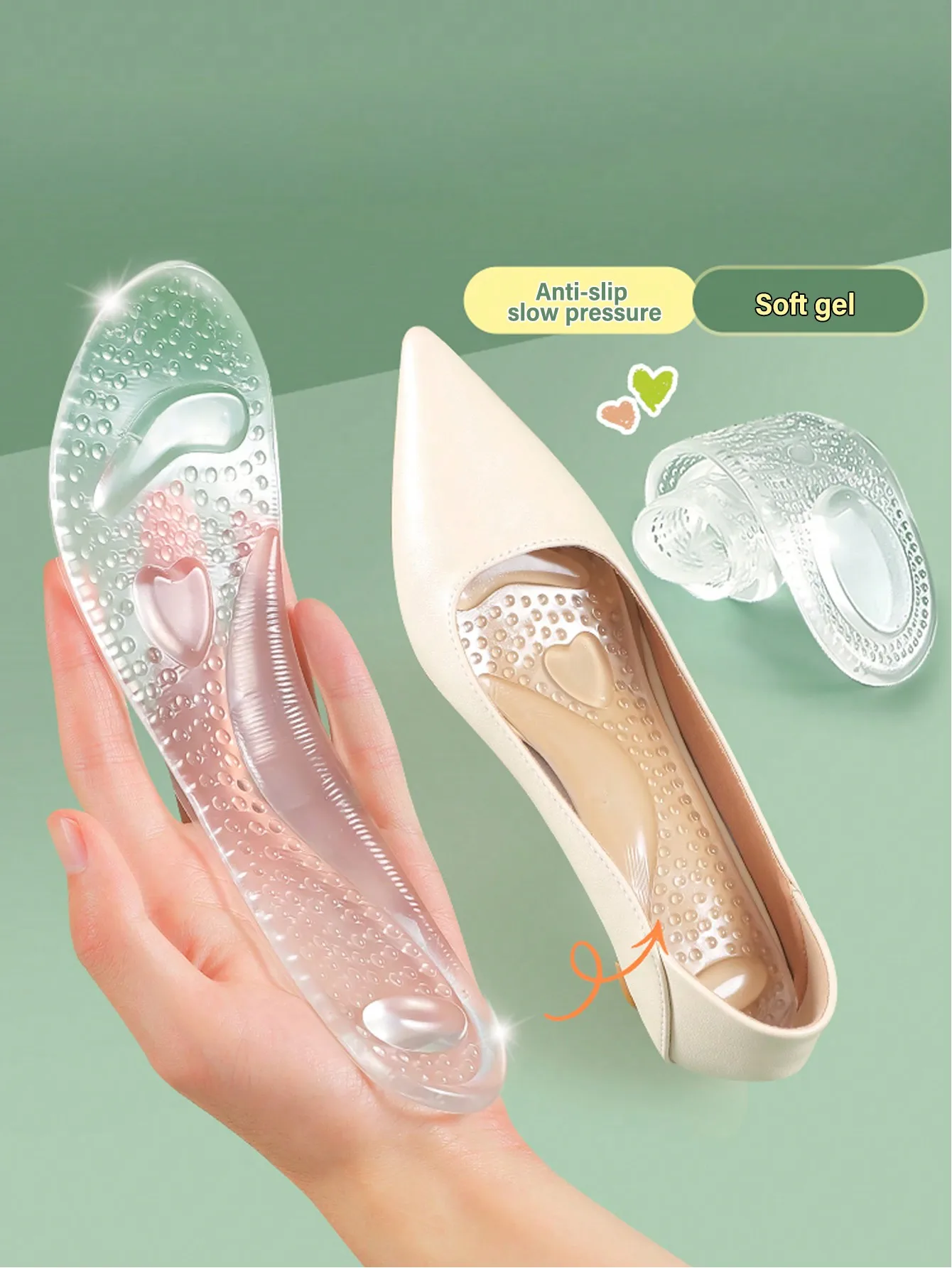 Silicone Gel Heel Inserts | Anti-Slip Shoe Cushions for High Heels, Pumps & Sneakers, Soft Comfort Pads for Women & Men