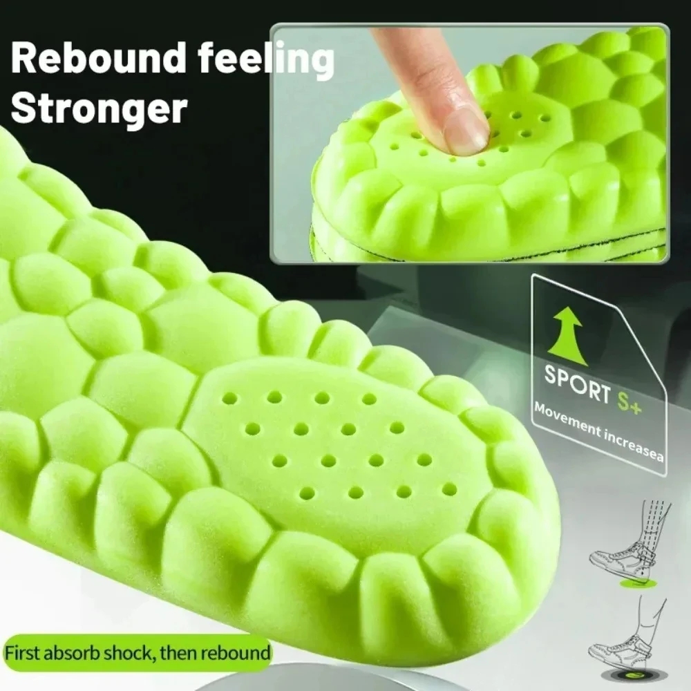 New 4D Super Soft Orthopedic Insoles – Sport Shock Absorption Arch Support Shoe Pads for Basketball Running, Feet Pain Relief
