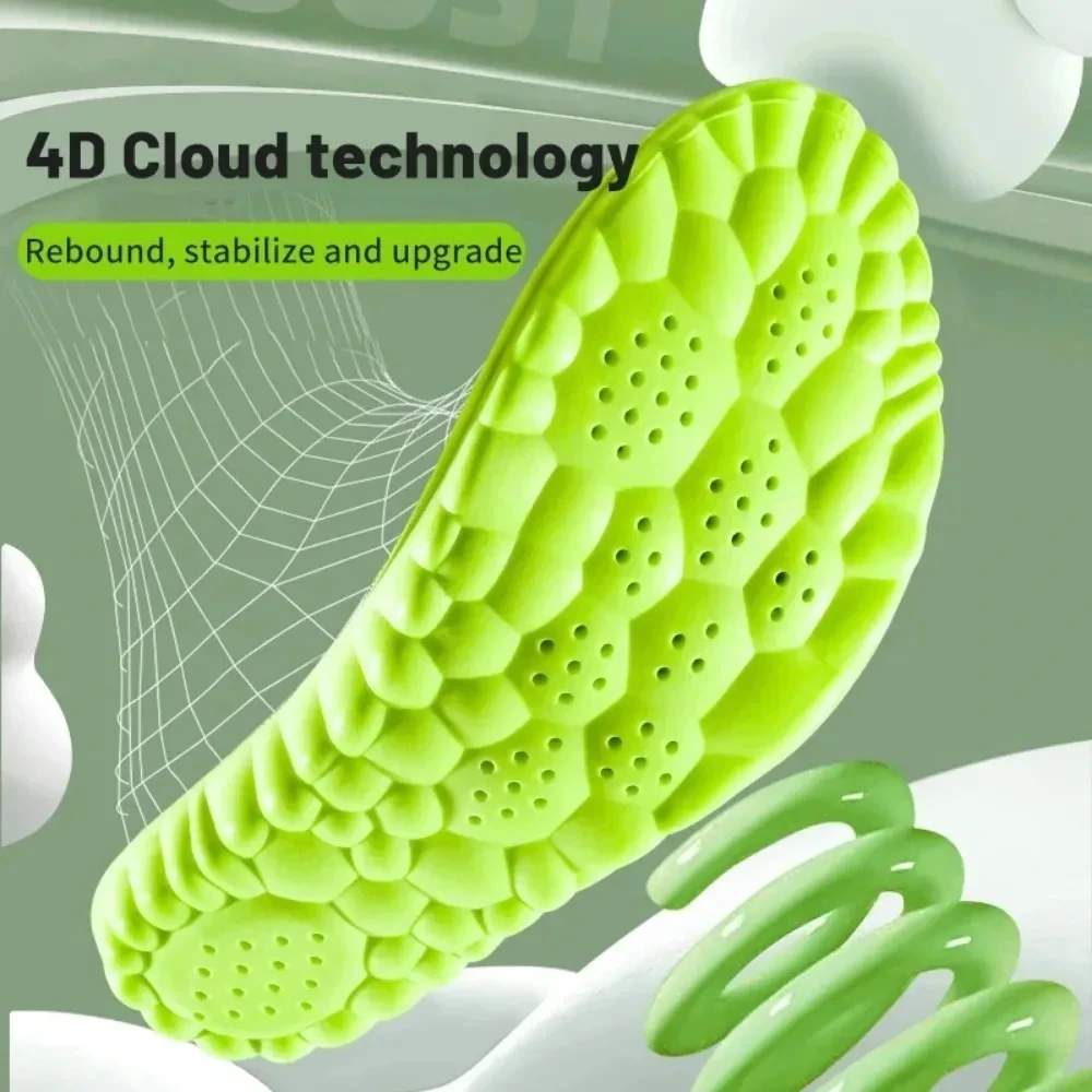 New 4D Super Soft Orthopedic Insoles – Sport Shock Absorption Arch Support Shoe Pads for Basketball Running, Feet Pain Relief