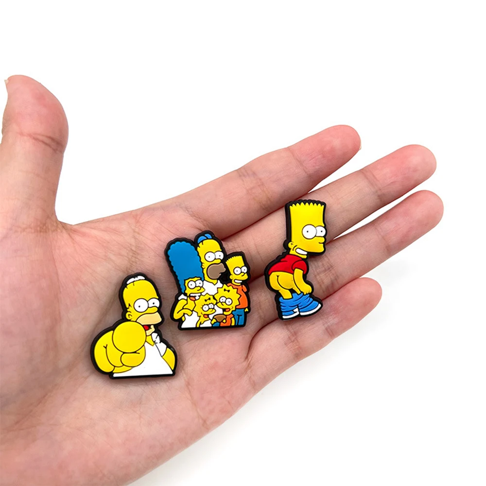 1-100pcs Cartoon Wacky Simpson Anime Series PVC Shoe Charms Accessories DIY Creativity Sandal Wristbands Party Decorations
