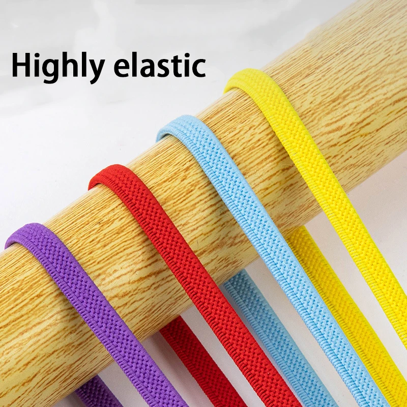 8mm Wide Elastic Shoelaces Flat High-Quality Shoelaces Suitable for a Variety of Shoes 1Pair/3Pair