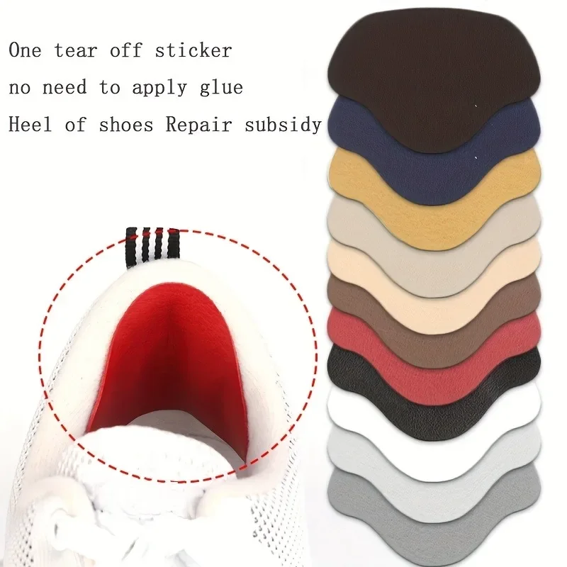 6 Pcs Sneaker Heel Repair Patches Wear-Resistant Shoe Heel Protector Stickers Fix Worn Holes for Sneakers, Leather Shoes