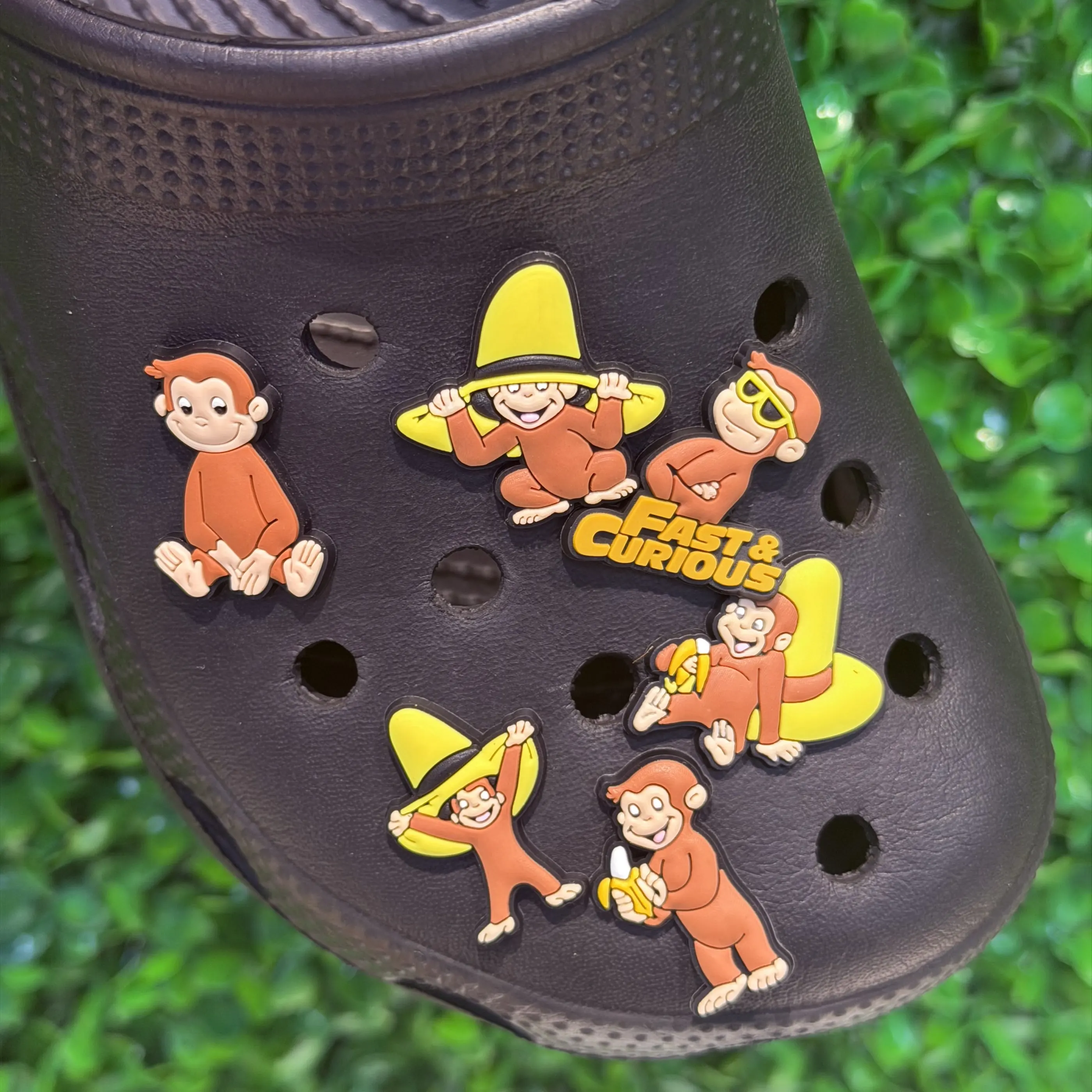 1-6Pcs Lovely Monkey PVC Shoe Buckle Charms Boys Girls Cartoon Clogs Decorations DIY Wristband Holiday Gift