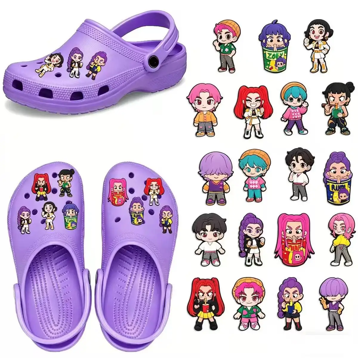 Hot Toys Cartoon 16-100pcs Shoe Charms For Sandals,Shoe Decoration Accessories Shoe Pins Great Gift For Men Women