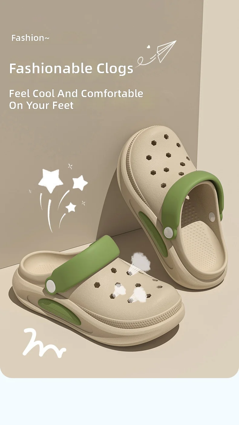 Summer Clogs Women Cute 3D Charms Garden Sandals Lightweight Soft EVA Beach Slippers Outdoor Non Slip Fashion Thick Sole Shoes