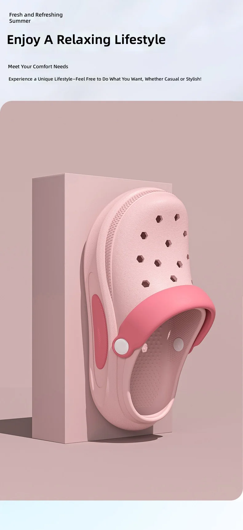 Summer Clogs Women Cute 3D Charms Garden Sandals Lightweight Soft EVA Beach Slippers Outdoor Non Slip Fashion Thick Sole Shoes