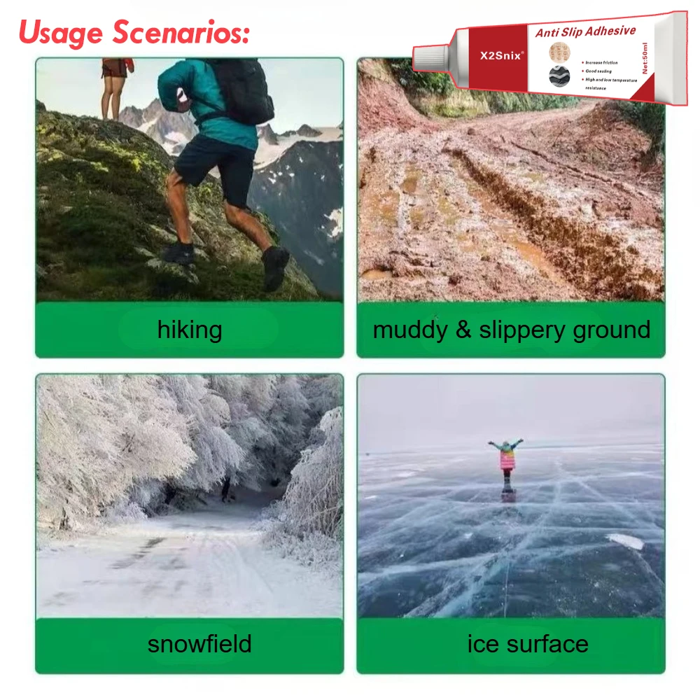 Anti-Slip Adhesive, High Traction Grip Enhancer Easy Apply Durable Essential for All Footwear Non-slip Solution on Wet/Rainy/Ice