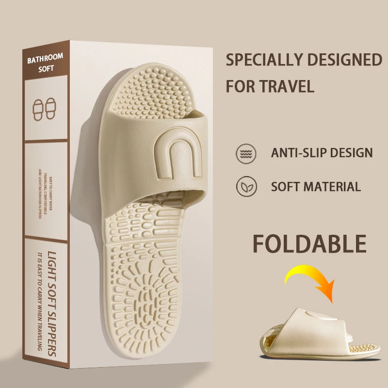 Foldable Portable Men's Slippers Hotel Travel Sandals Home Slippers Non-Slip Bathing Men Women Unisex Quick-Drying Slippers