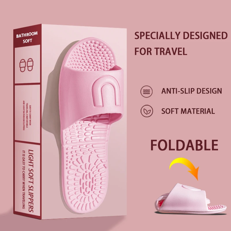Foldable Portable Men's Slippers Hotel Travel Sandals Home Slippers Non-Slip Bathing Men Women Unisex Quick-Drying Slippers