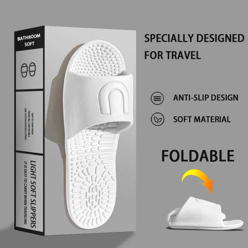 Foldable Portable Men's Slippers Hotel Travel Sandals Home Slippers Non-Slip Bathing Men Women Unisex Quick-Drying Slippers