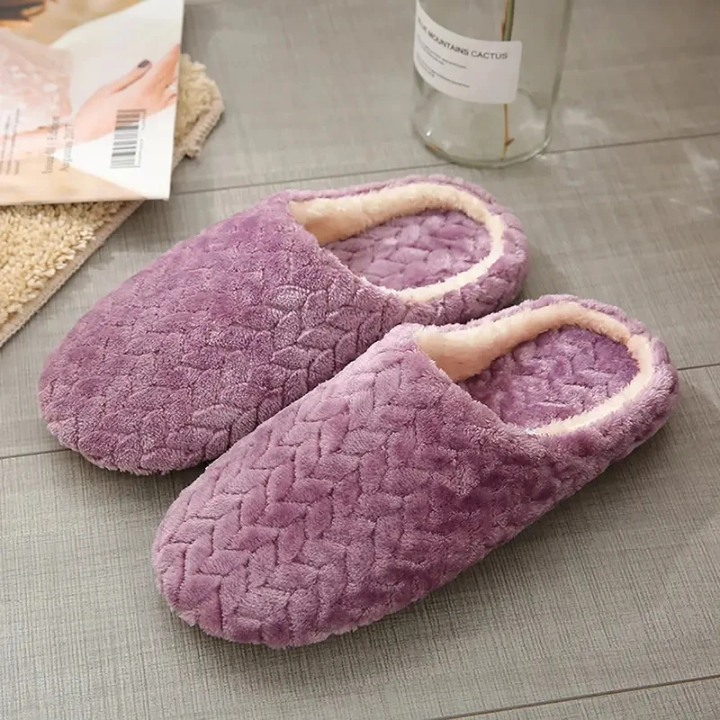 Unisex Fluffy Home Slippers Soft Lightweight Anti Slip Indoor Slides for Autumn Winter Comfortable Wear