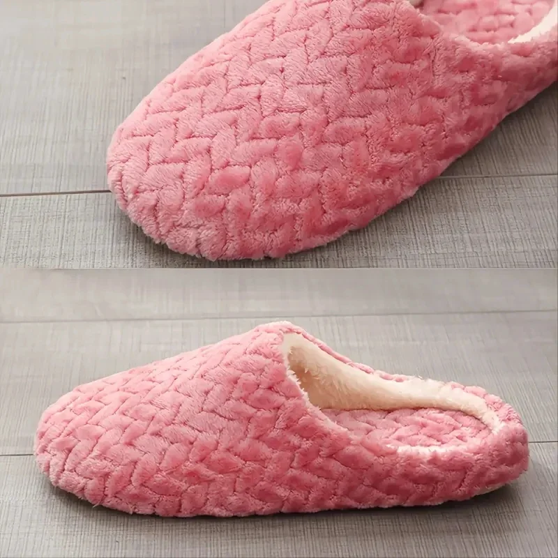 Unisex Fluffy Home Slippers Soft Lightweight Anti Slip Indoor Slides for Autumn Winter Comfortable Wear