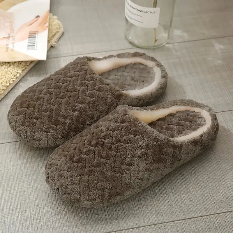 Unisex Fluffy Home Slippers Soft Lightweight Anti Slip Indoor Slides for Autumn Winter Comfortable Wear