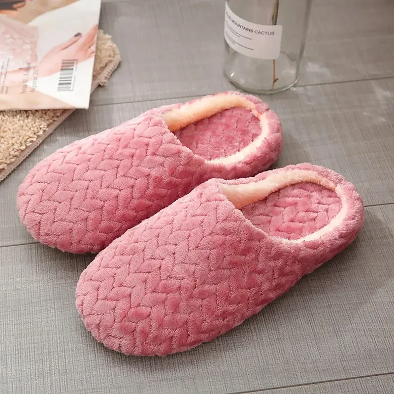 Unisex Fluffy Home Slippers Soft Lightweight Anti Slip Indoor Slides for Autumn Winter Comfortable Wear