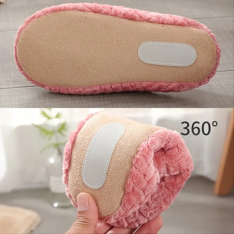 Unisex Fluffy Home Slippers Soft Lightweight Anti Slip Indoor Slides for Autumn Winter Comfortable Wear