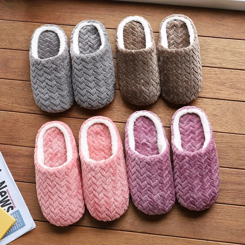 Unisex Fluffy Home Slippers Soft Lightweight Anti Slip Indoor Slides for Autumn Winter Comfortable Wear