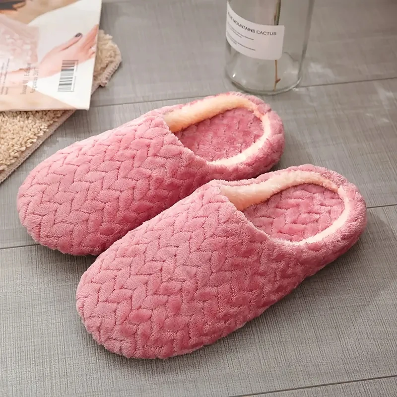 Unisex Fluffy Home Slippers Soft Lightweight Anti Slip Indoor Slides for Autumn Winter Comfortable Wear