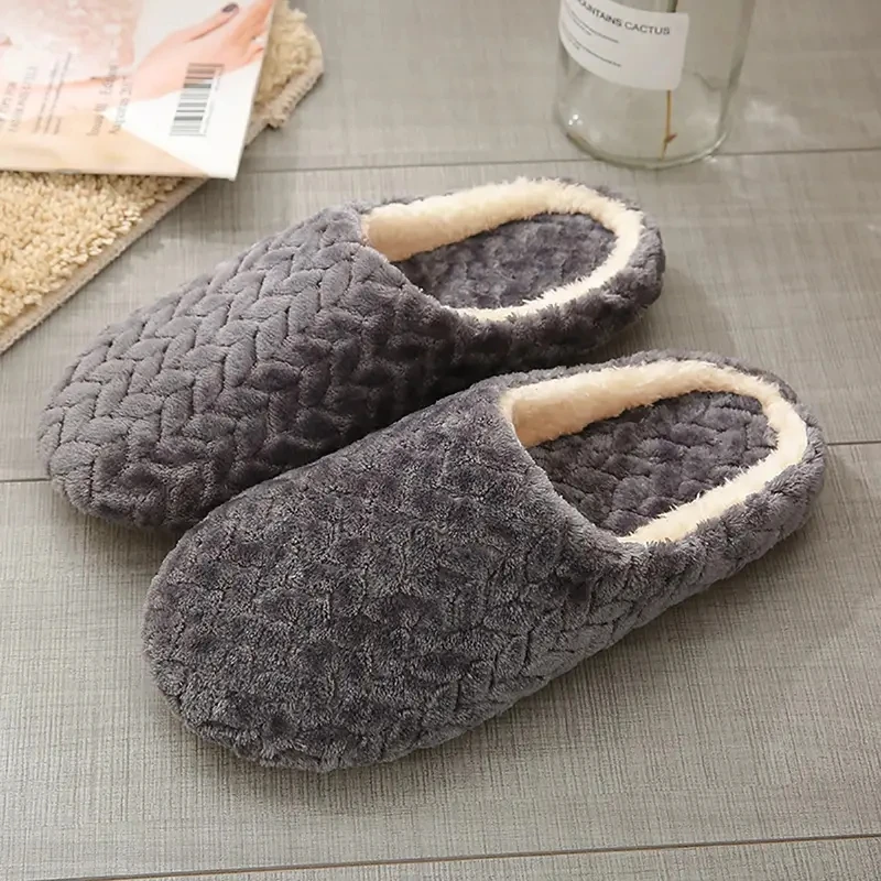 Unisex Fluffy Home Slippers Soft Lightweight Anti Slip Indoor Slides for Autumn Winter Comfortable Wear