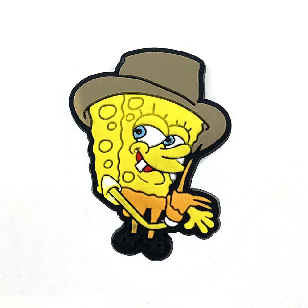 12pcs Potdemiel SpongeBob SquarePants Shoe Charms For Cartoon Clogs Sandals Decoration PVC Anime Shoe Accessories Gift