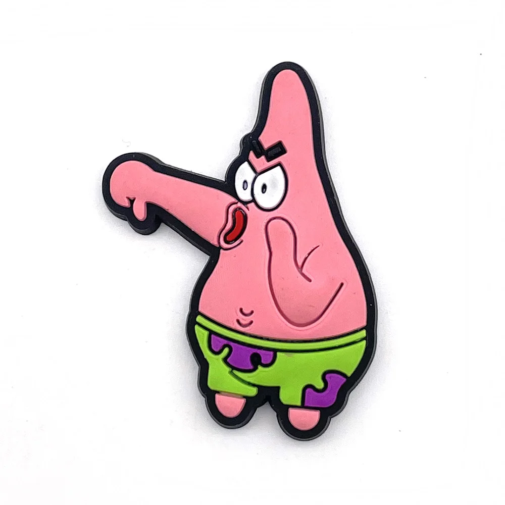 12pcs Potdemiel SpongeBob SquarePants Shoe Charms For Cartoon Clogs Sandals Decoration PVC Anime Shoe Accessories Gift